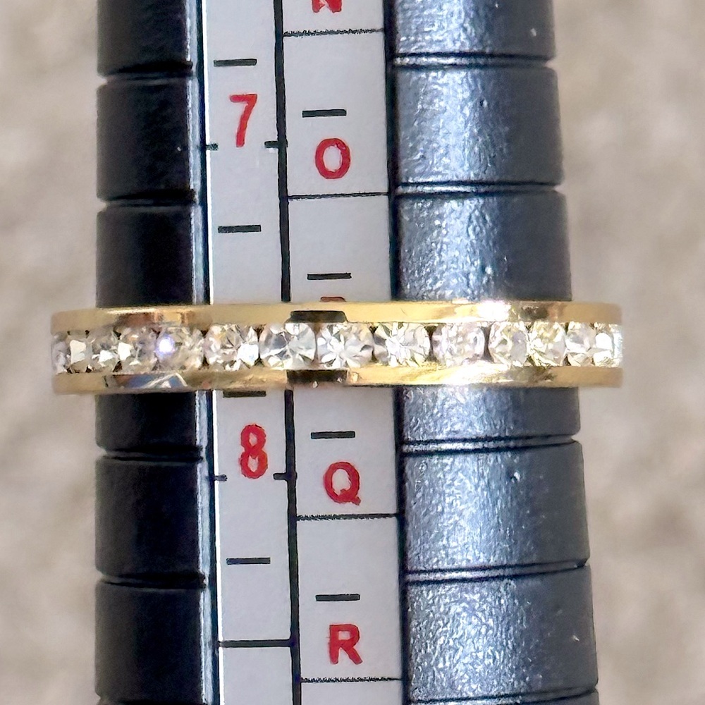 💍 NIB New Macy’s Charter Club Elegant Gold Plated CZ Eternity Band Ring 7.75 8